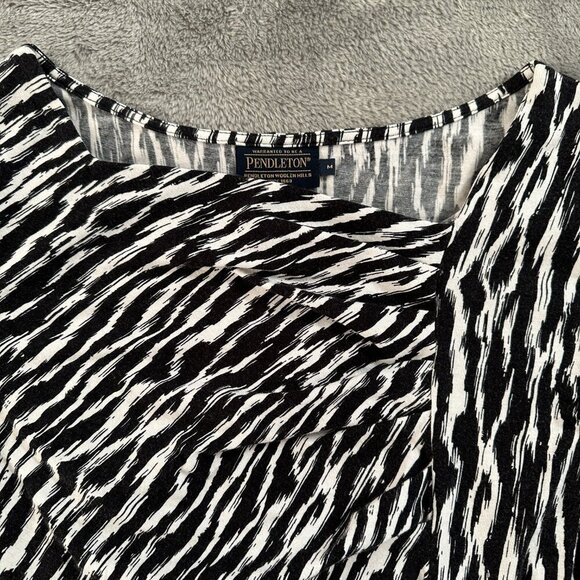 Pendleton Midi Dress Knee Black Women's size MEDIUM Cotton Modal - Picture 3 of 7